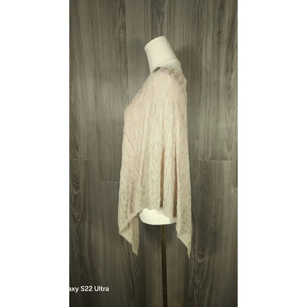 White House Black Market Metallic Asymmetric Hem Pullover Poncho‎ Small